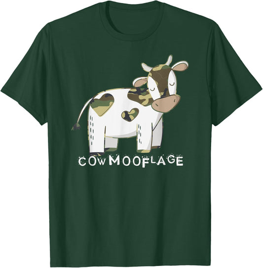 Camouflage pun - Camo Funny Cow T-Shirt - T-Shirt | Forest