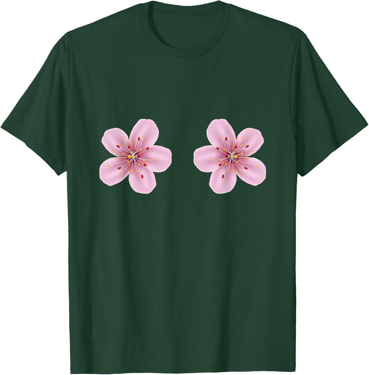 Boobies Cherry Blossom Flowers Boobs Funny Titties Tits T-Shirt - T-Shirt | Forest