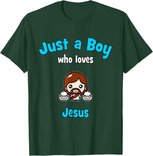 Jesus Shirt for Boys | Kids Jesus T-Shirt - T-Shirt | Forest