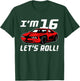 Funny 16th Birthday Gift Race Car Driver Boys 16 Years Old T-Shirt - T-Shirt | Forest
