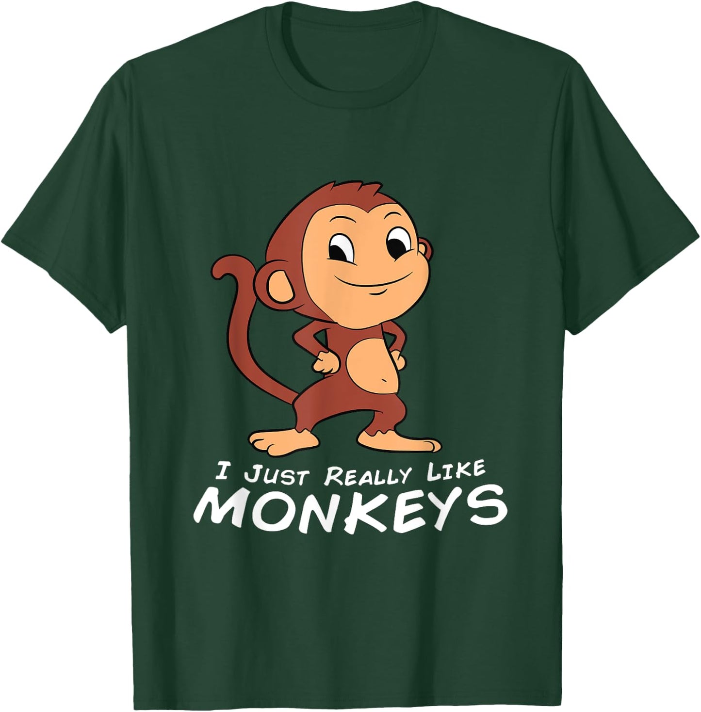 I Just Really Like Monkeys Funny Monkey T-Shirt - T-Shirt | Forest