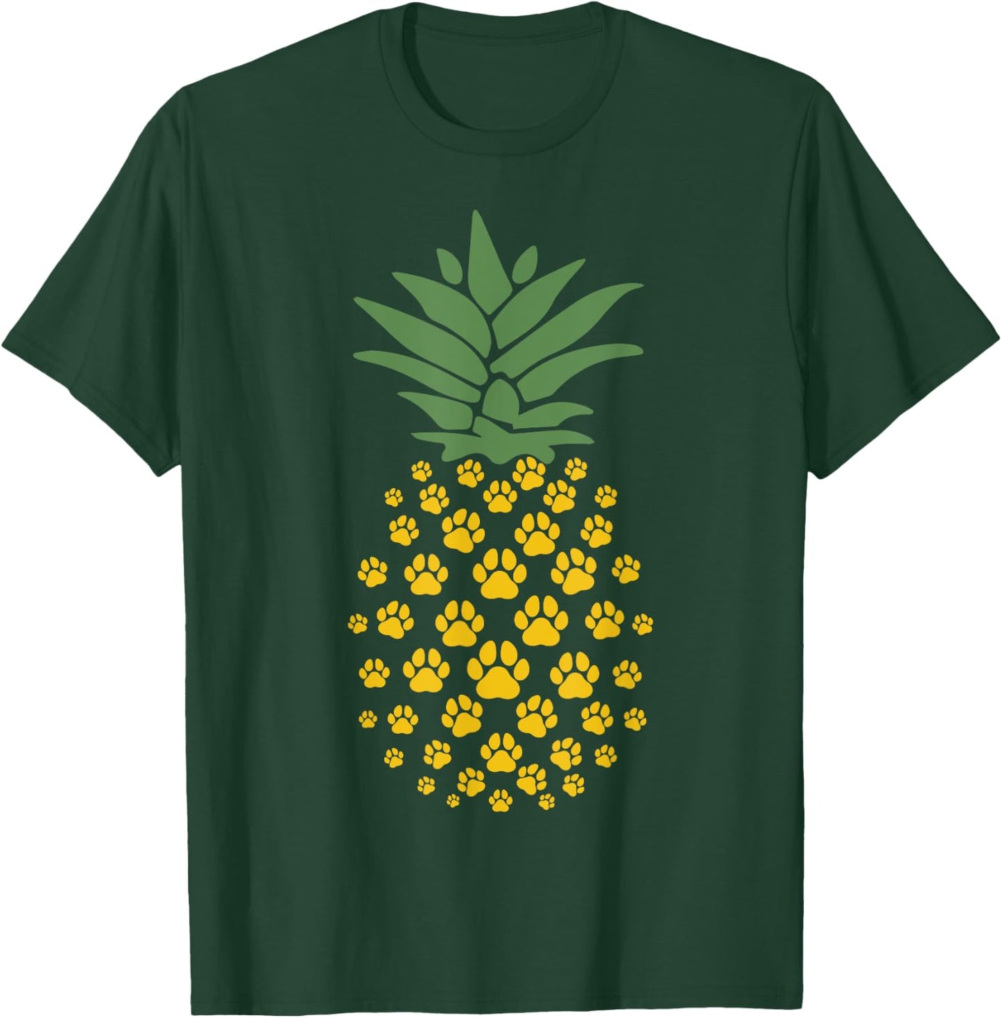 Hawaiian Island Pineapple Dog Paw Print, Dog Lovers Gift T-Shirt - T-Shirt | Forest