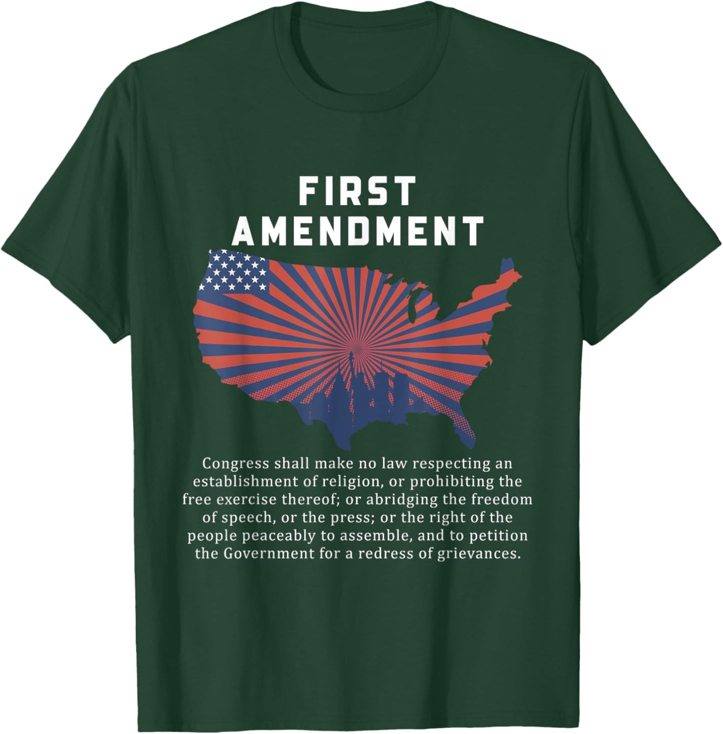 1St First Amendment U.S. Constitution Patriot US History T-Shirt - T-Shirt | Forest