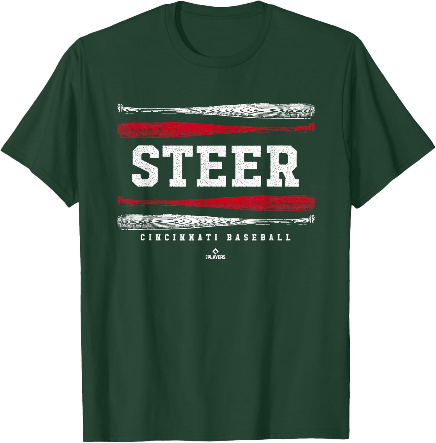 Vintage Baseball Bat Gameday Spencer Steer Cincinnati MLBPA T-Shirt - T-Shirt | Forest