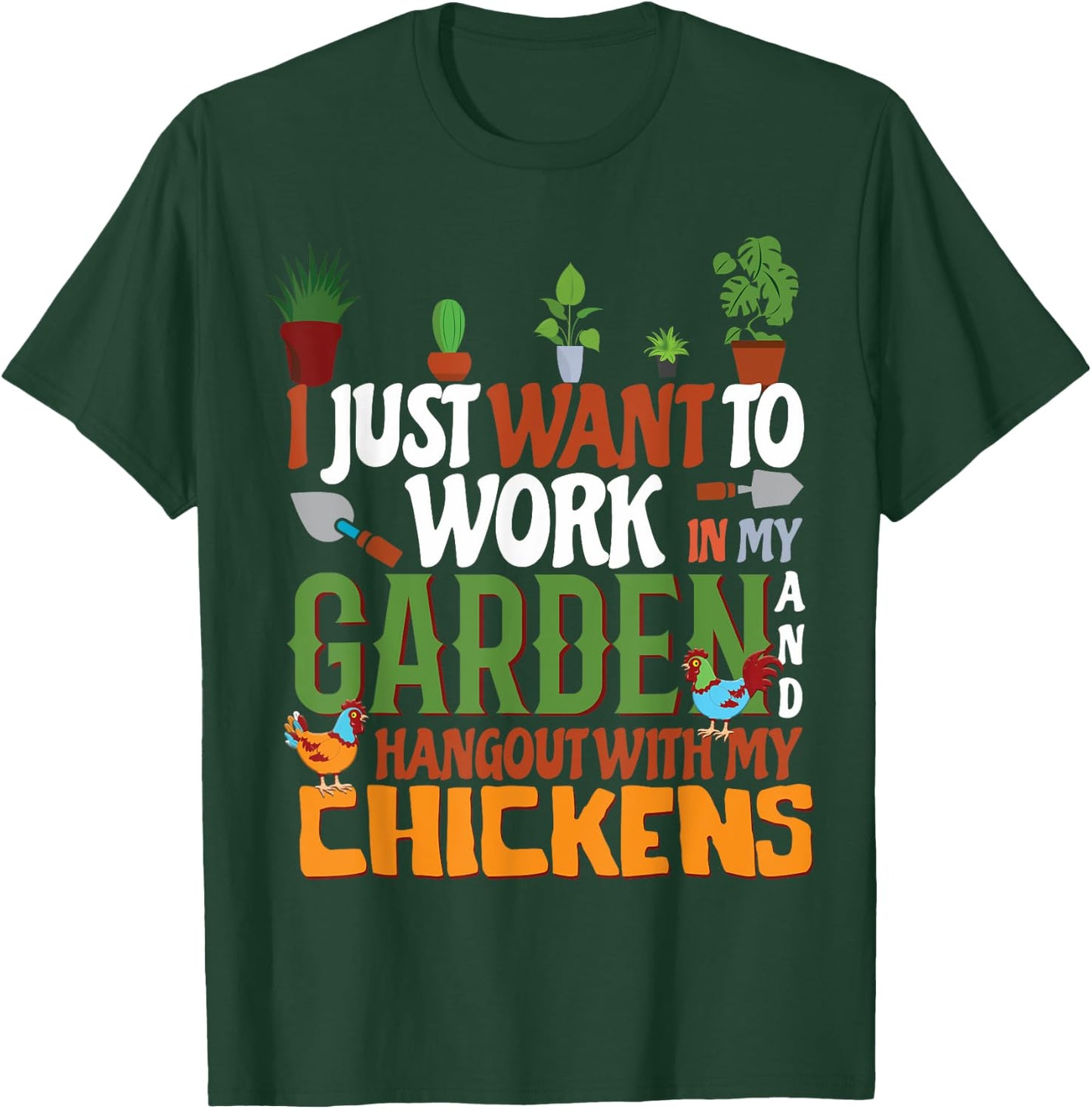 Garden And Chickens T-Shirt - T-Shirt | Forest