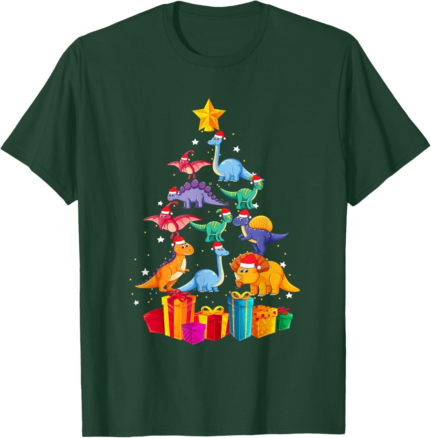 Tree Rex Funny Dinosaur Christmas Kids Adults Gift T-Shirt - T-Shirt | Forest