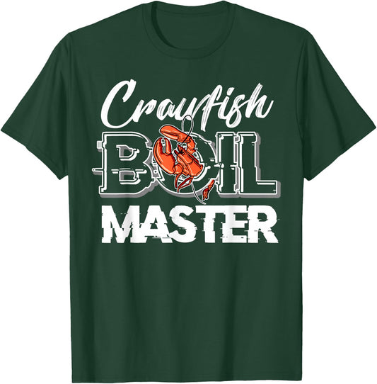 Crawfish Boil Master Cajun Seafood Festival Retro Cooking T-Shirt - T-Shirt | Forest