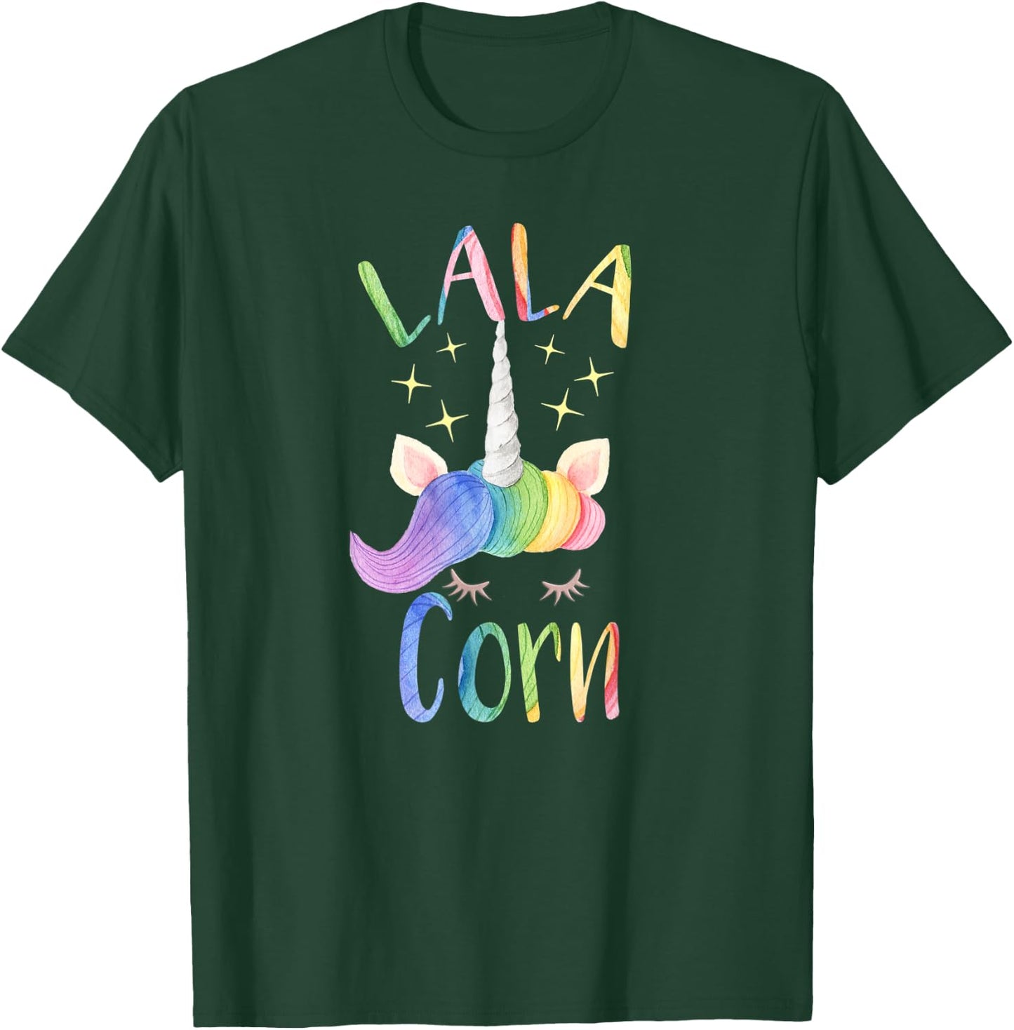 Lala Corn Funny Lala Grandma Unicorn Lover T-Shirt - T-Shirt | Forest