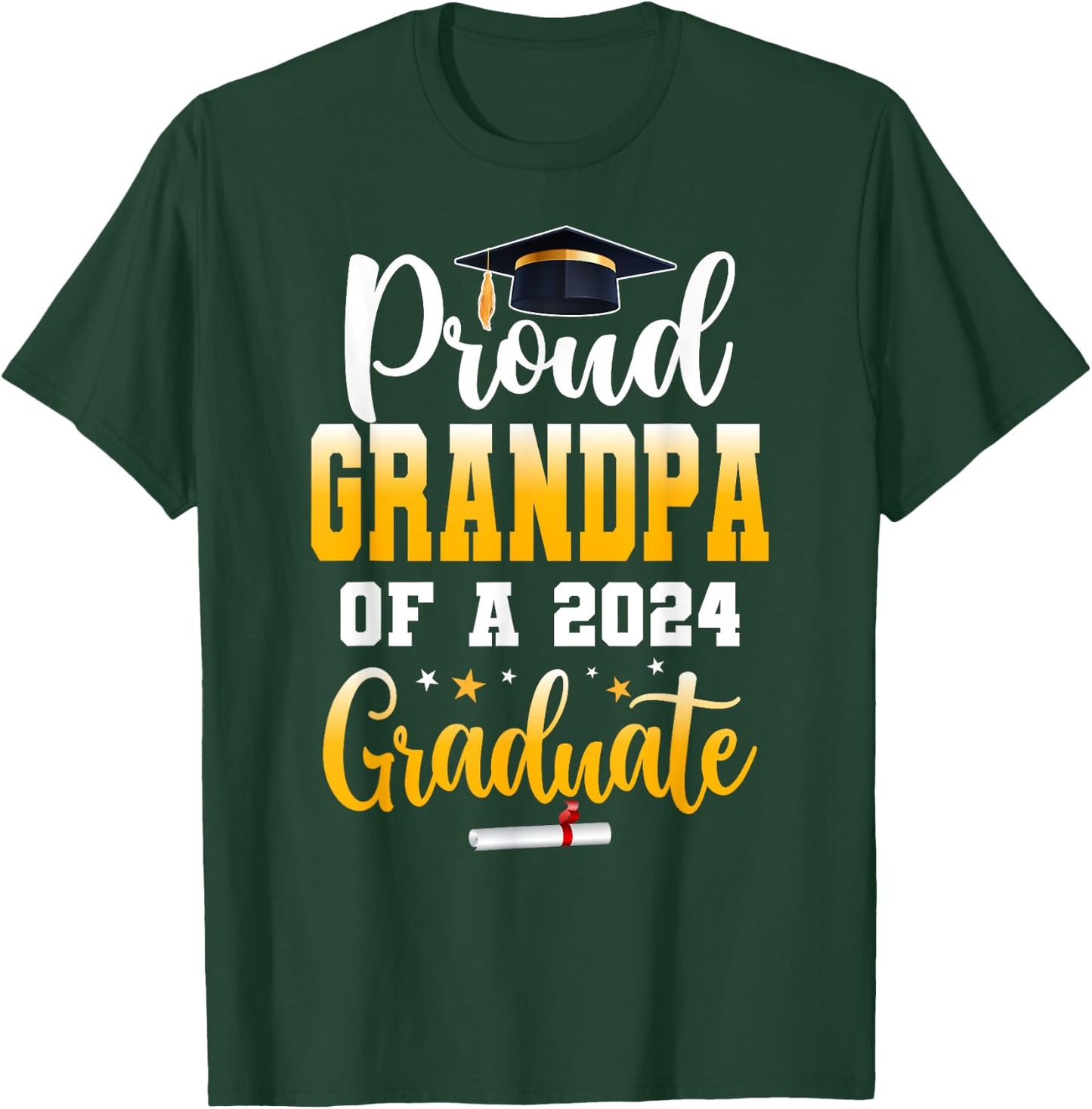 Proud Grandpa Of A Class Of 2024 Graduate Senior Grandpa T-Shirt - T-Shirt | Forest