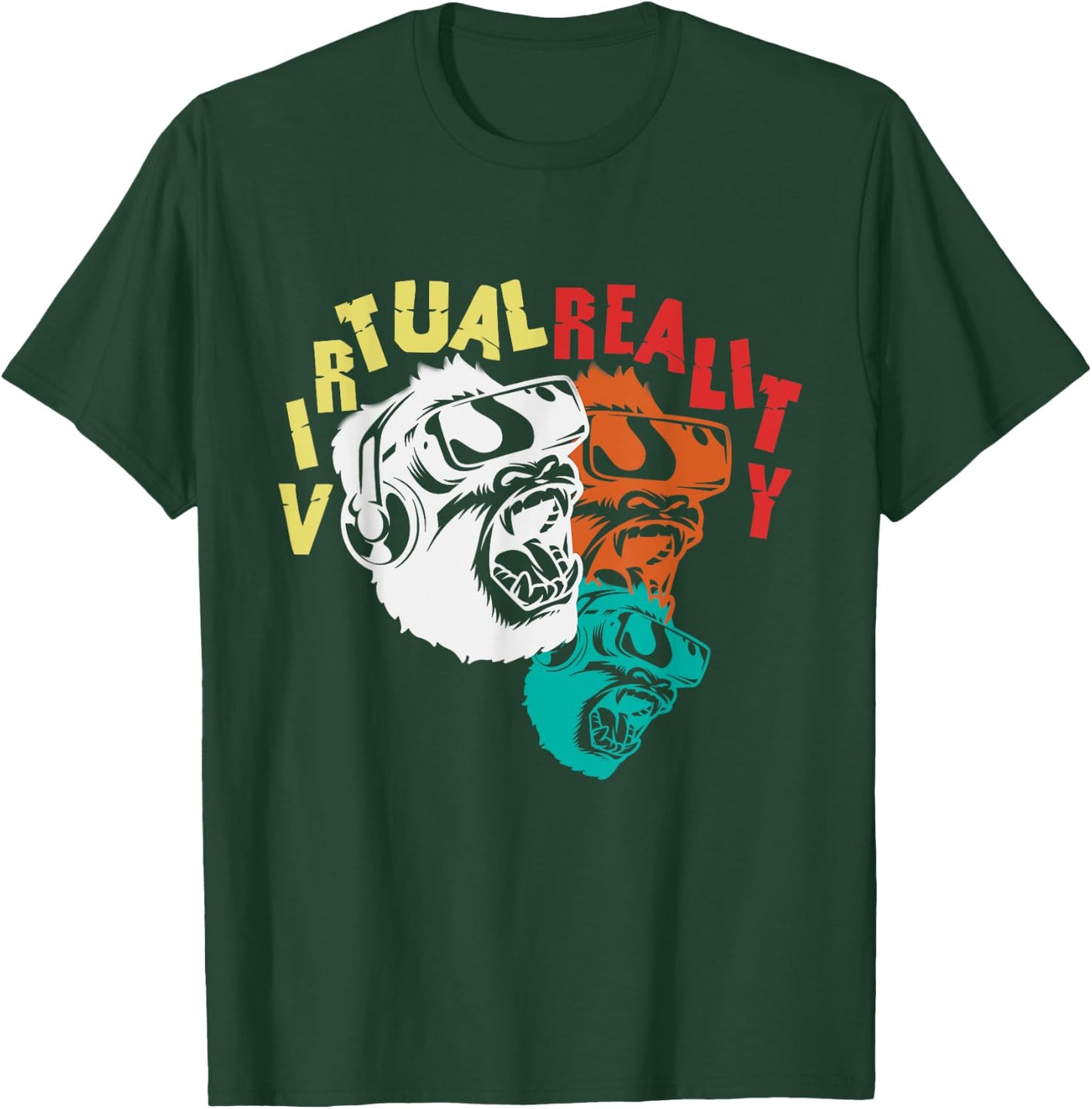 VR Virtual Reality Monkey Player Gamer Gorilla Gift T-Shirt - T-Shirt | Forest