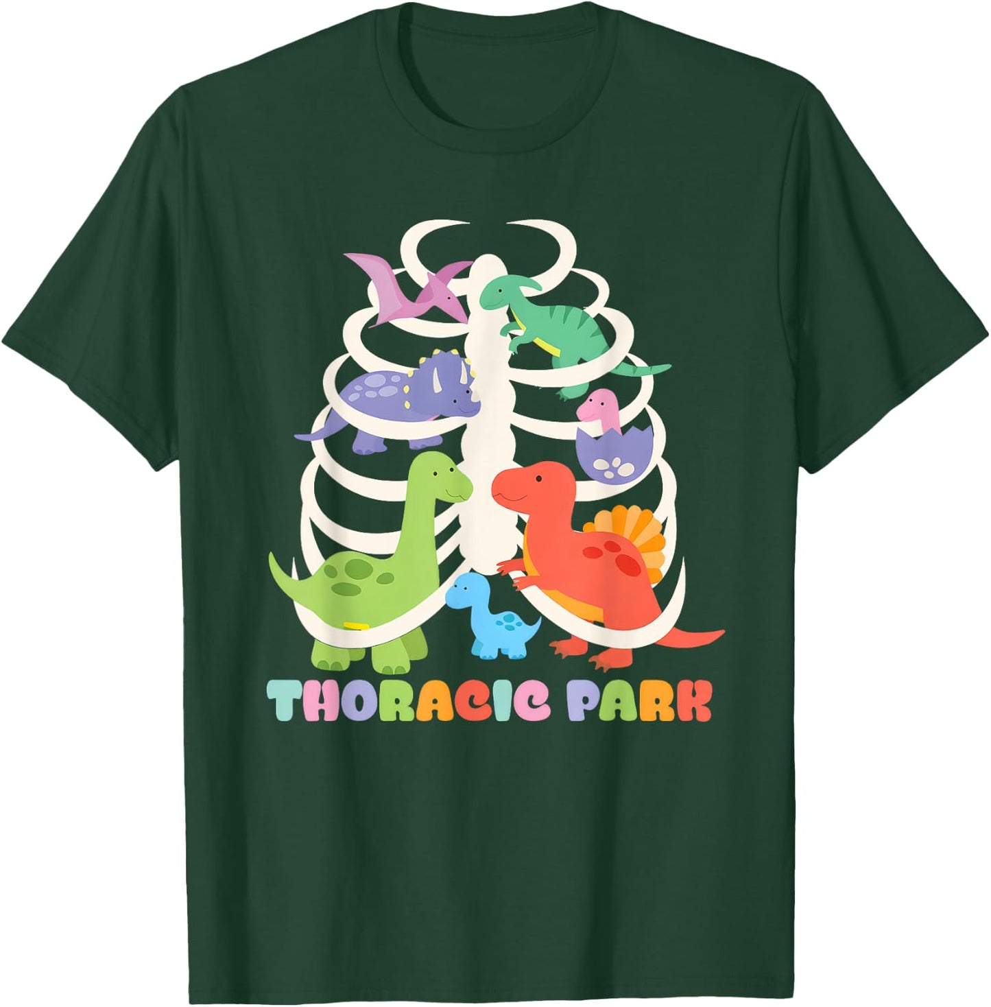 Funny Thoracic Park Dinosaur Nurse Squad Nursing Students T-Shirt - T-Shirt | Forest