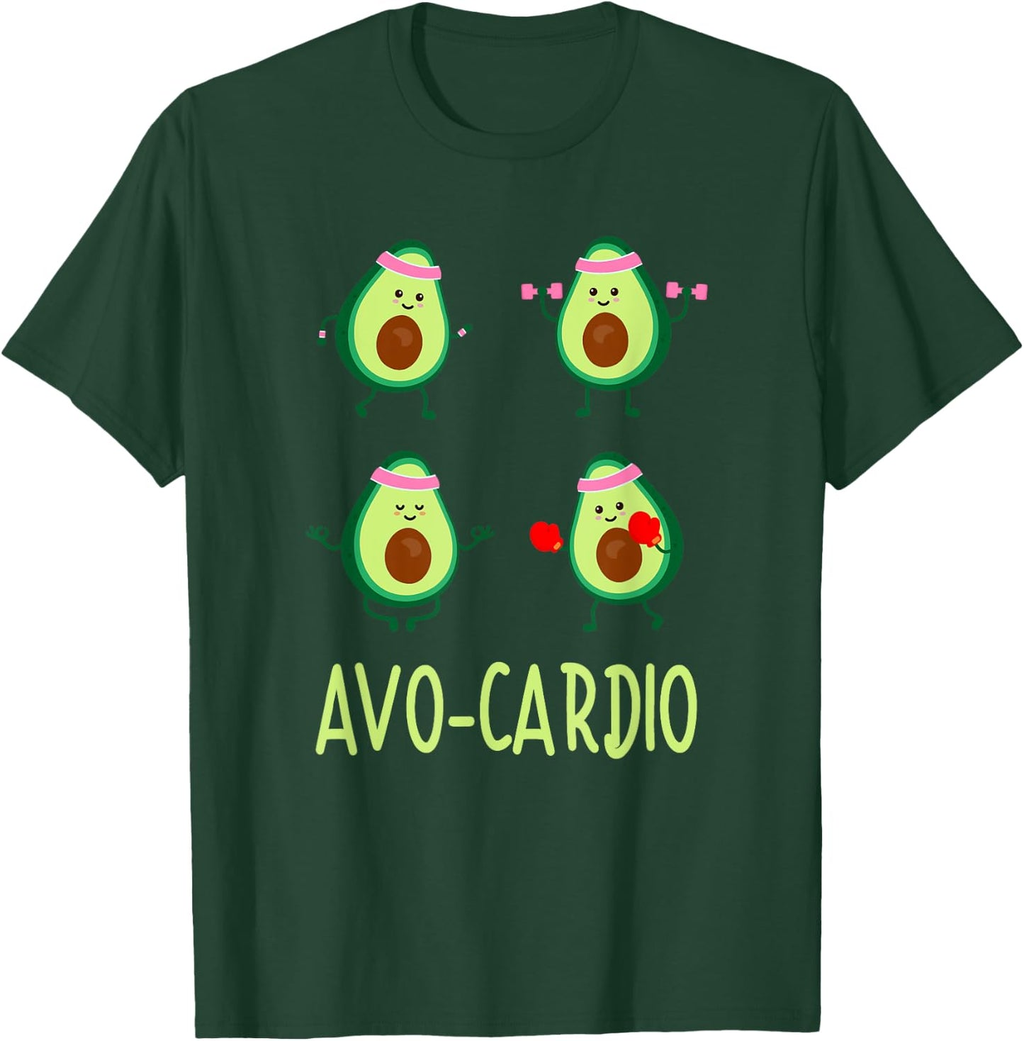 Avo-Cardio Avocardio Time Fitness Avocado Vegan Sport T-Shirt - T-Shirt | Forest