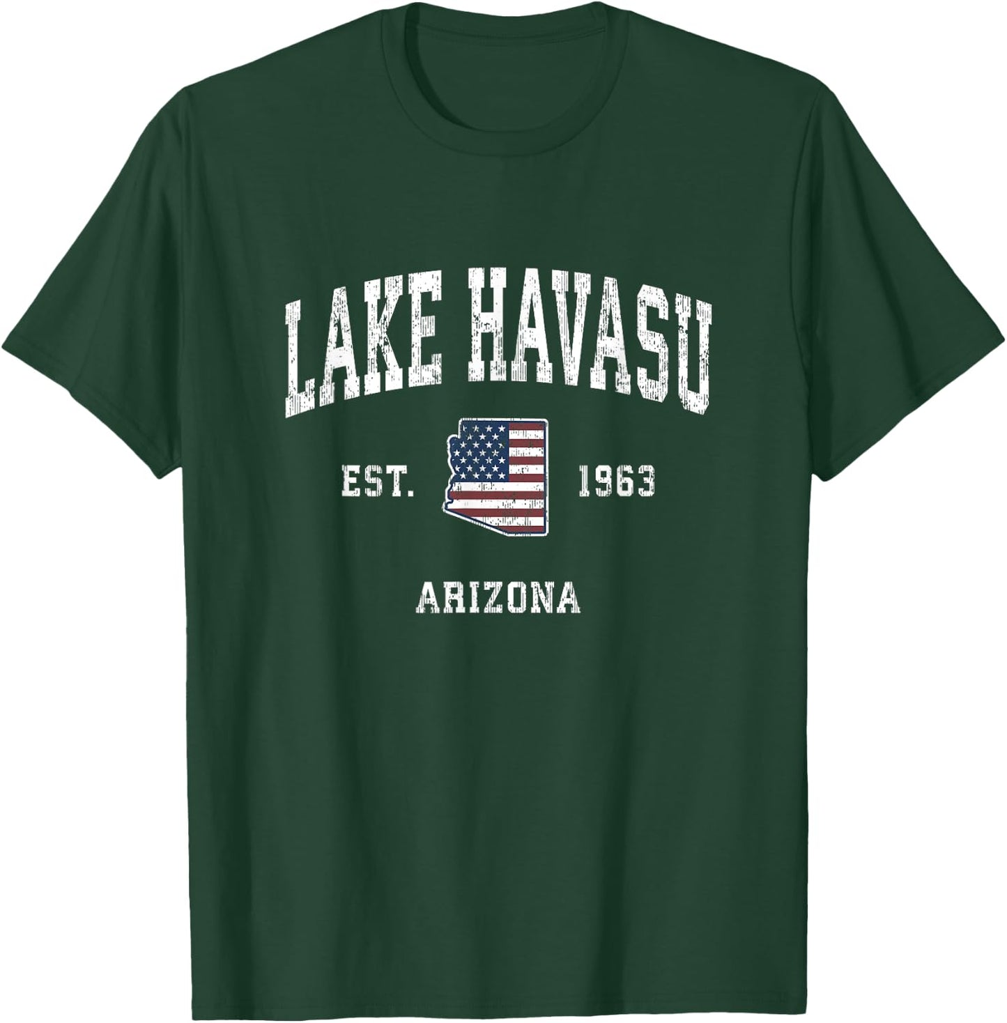 Lake Havasu Arizona AZ Vintage American Flag Sports Design T-Shirt - T-Shirt | Forest