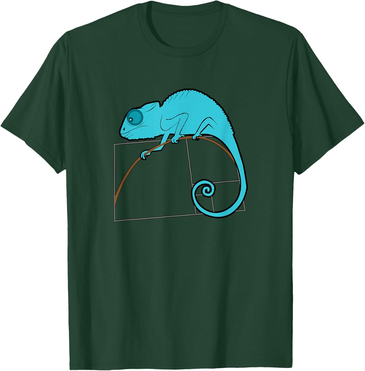 Fibonacci Chameleon Golden Ratio T-Shirt - T-Shirt | Forest