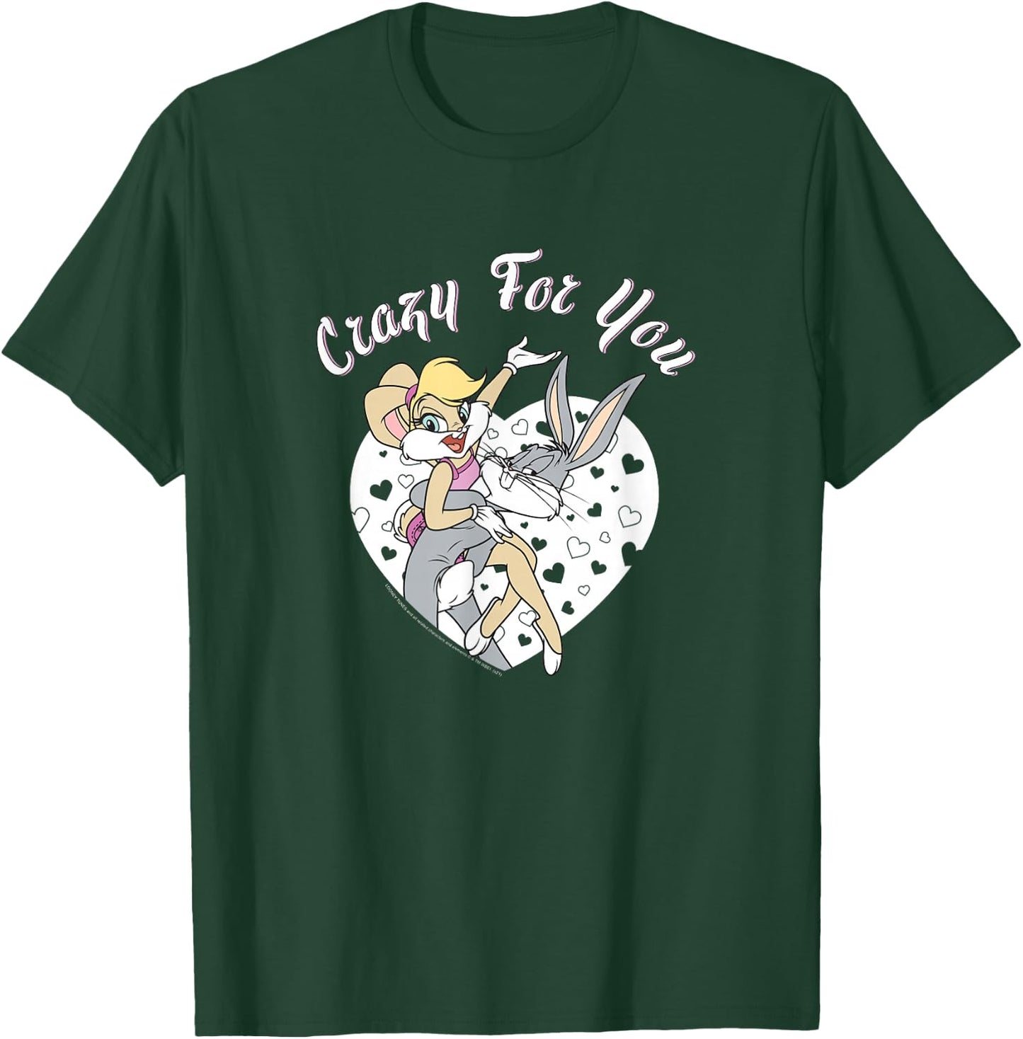 Looney Tunes Bugs And Lola Crazy For You Heart Portrait T-Shirt - T-Shirt | Forest