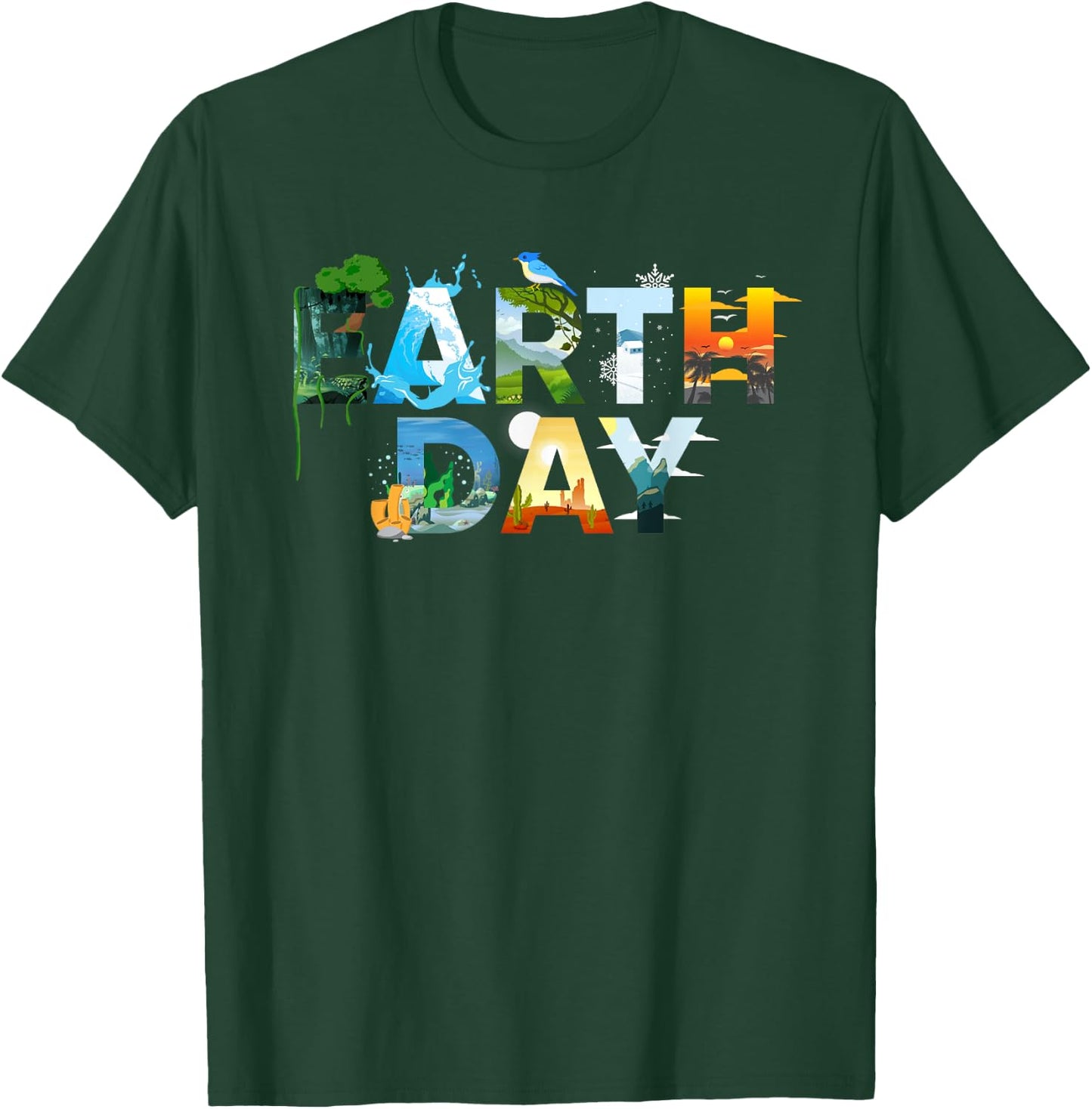 Earth Day Environmental Protection Save Tree & Animals T-Shirt - T-Shirt | Forest
