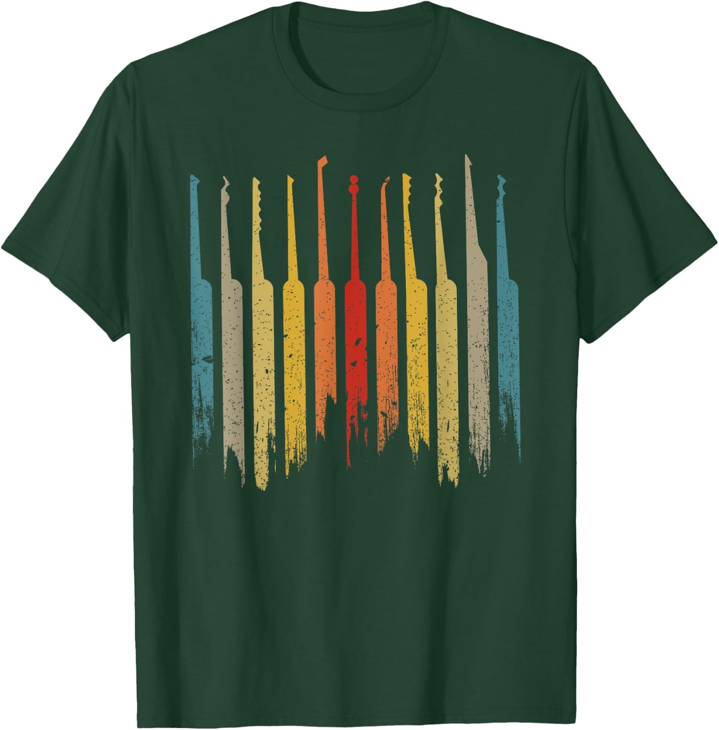 Lock Picks Retro Lock Picking - Lock Picker and Locksmith T-Shirt - T-Shirt | Forest