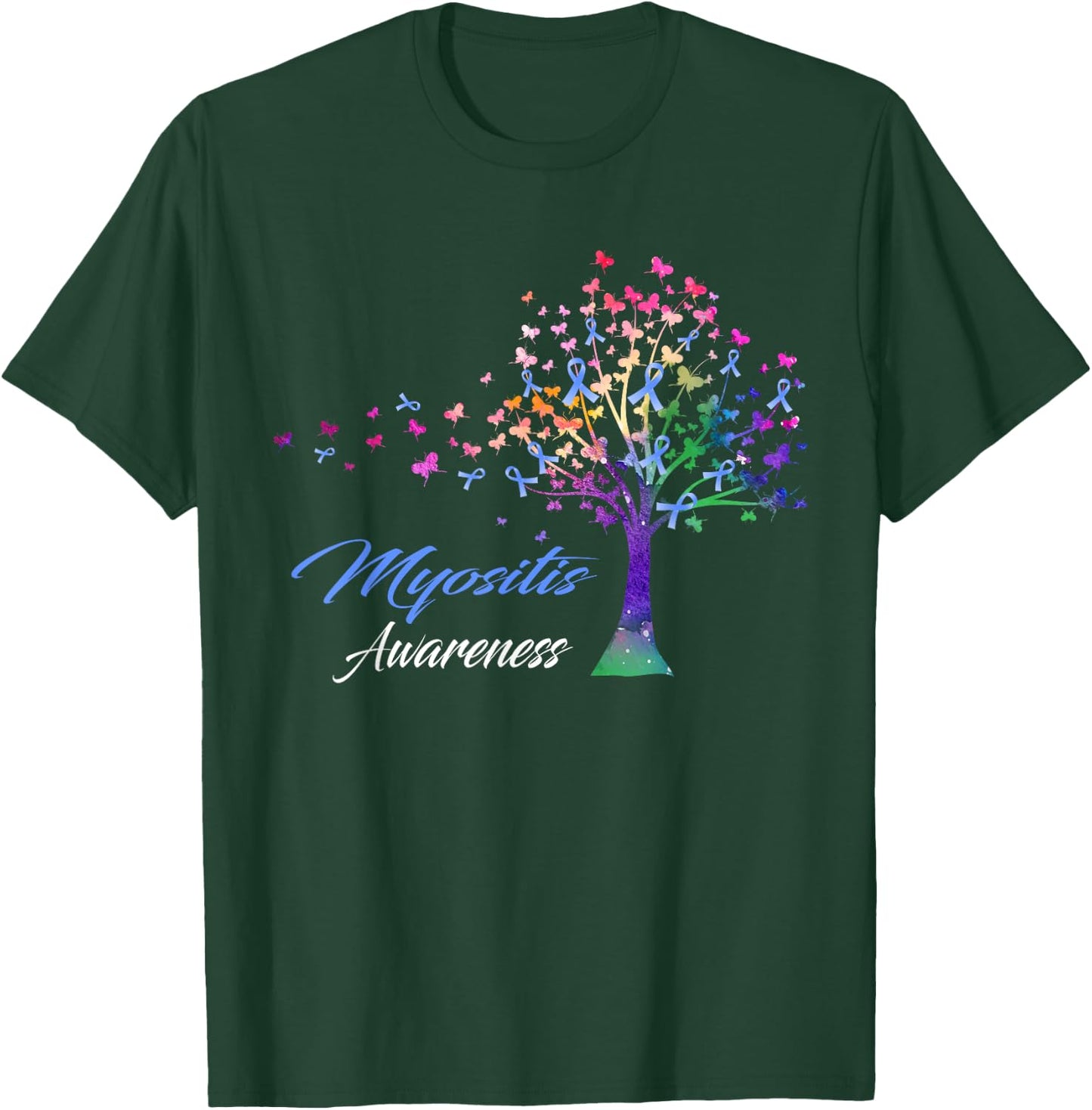 Tree Ribbon Myositis Awareness T-Shirt - T-Shirt | Forest