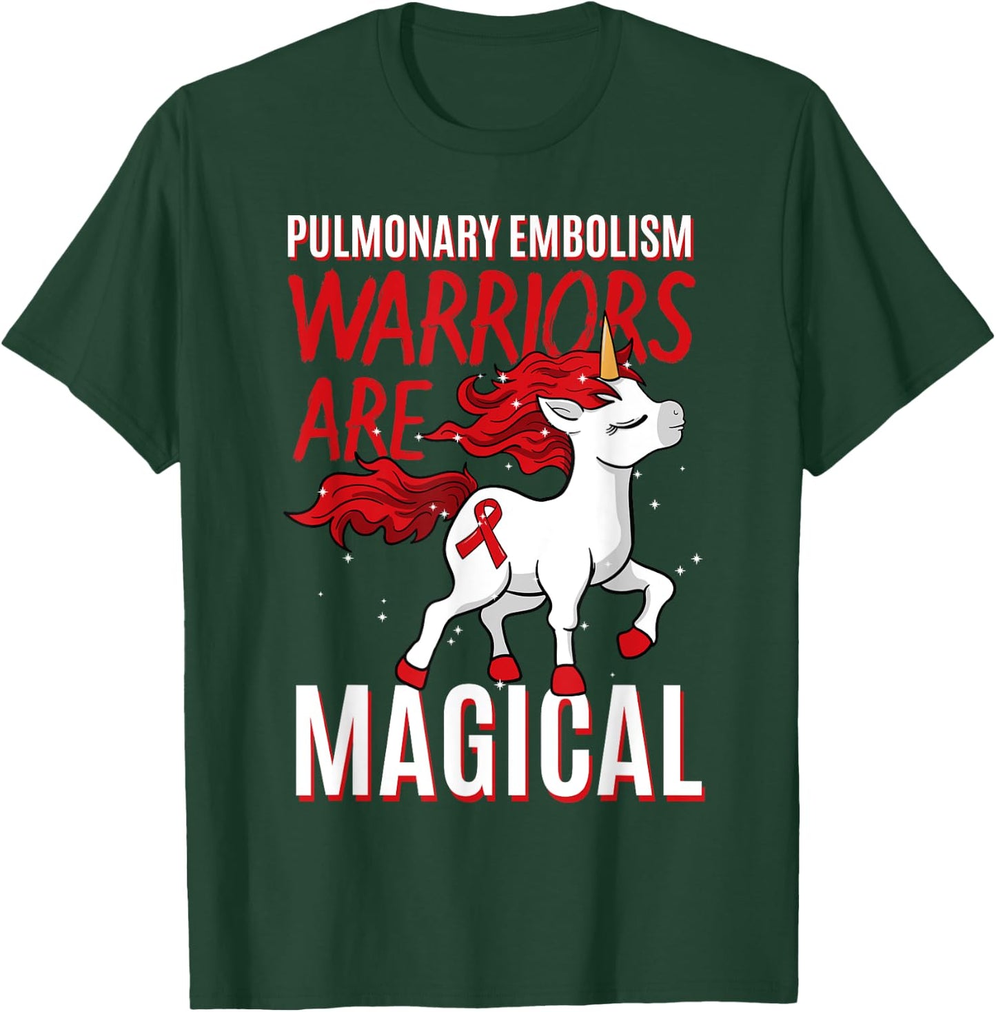 Pulmonary Embolism Awareness Warrior PE Unicorn Lover T-Shirt - T-Shirt | Forest