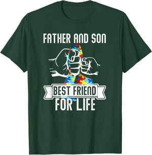Father And Son Best Friend For Life Dad Fun Autism Awareness T-Shirt - T-Shirt | Forest