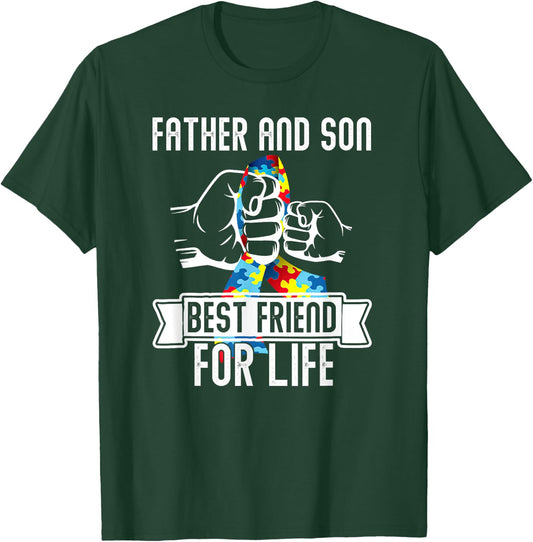 Father And Son Best Friend For Life Dad Fun Autism Awareness T-Shirt - T-Shirt | Forest
