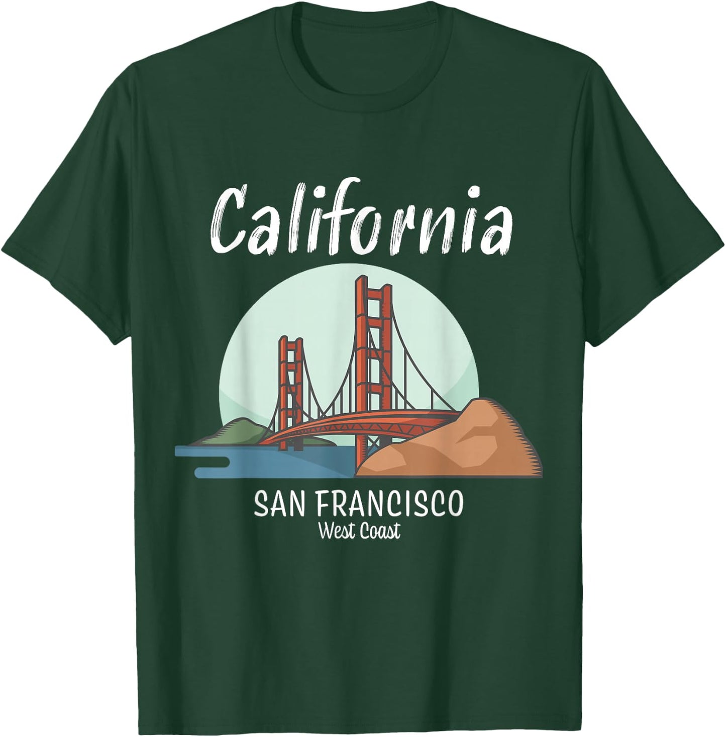 Golden Gate Bridge Gift Design | California | San Francisco T-Shirt - T-Shirt | Forest