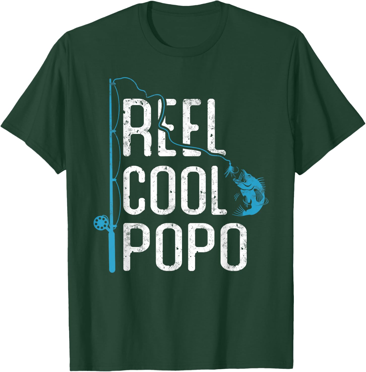 Reel cool Popo Fishing Father’s Day Gift Fisherman Popo T-Shirt - T-Shirt | Forest