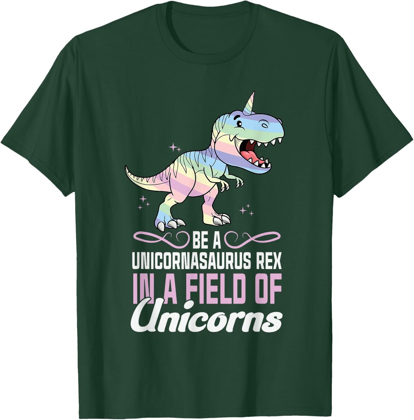 Cute Dinocorn Dinosaur Girls Unicorn T-Shirt - T-Shirt | Forest