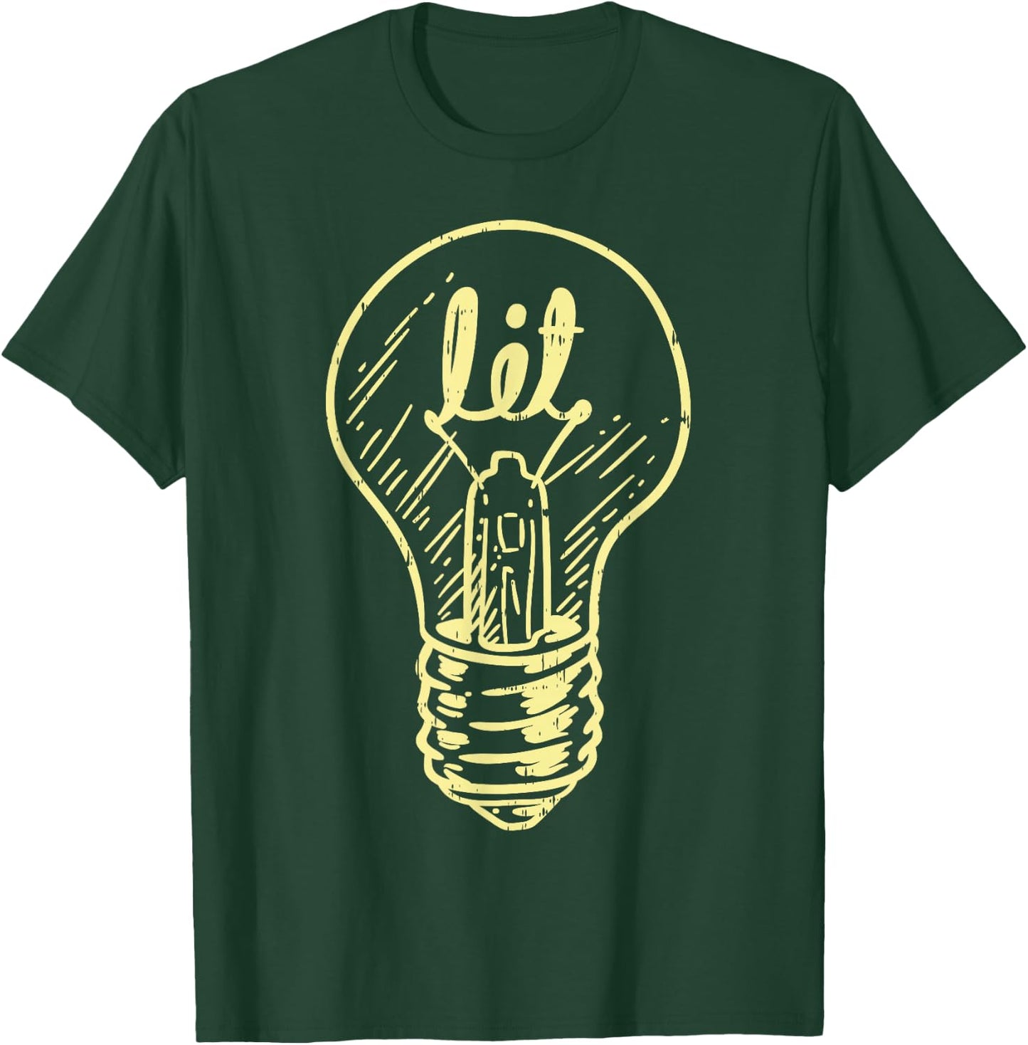 Lit Light Bulb Master Electrician Lineman Men Women Gift T-Shirt - T-Shirt | Forest