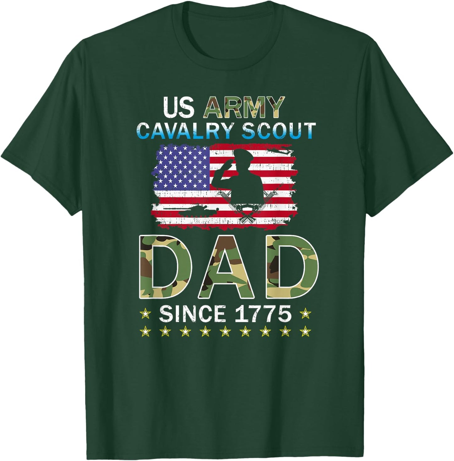 Proud Army Dad-Proud Cavalry Scout Dad Camouflage Army T-Shirt - T-Shirt | Forest