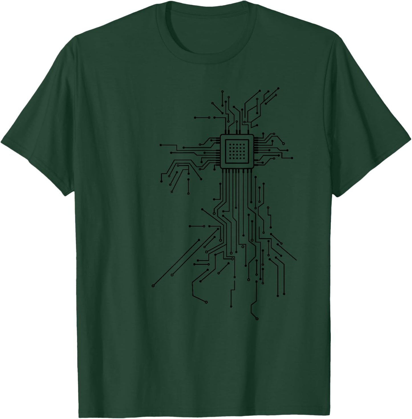Computer Chip Programmer Coder Computer Science Nerd Gift T-Shirt - T-Shirt | Forest