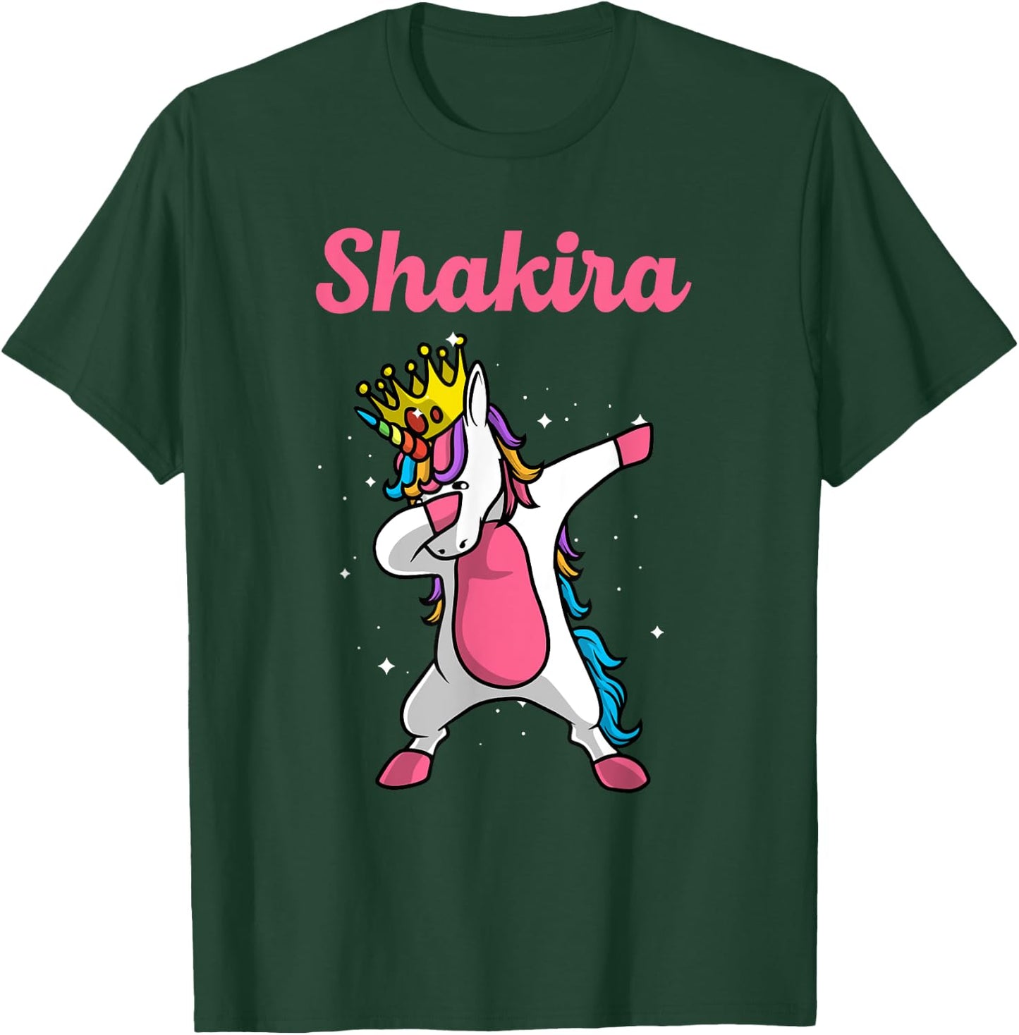 Shakira Name Personalized Birthday Dabbing Unicorn Queen T-Shirt - T-Shirt | Forest