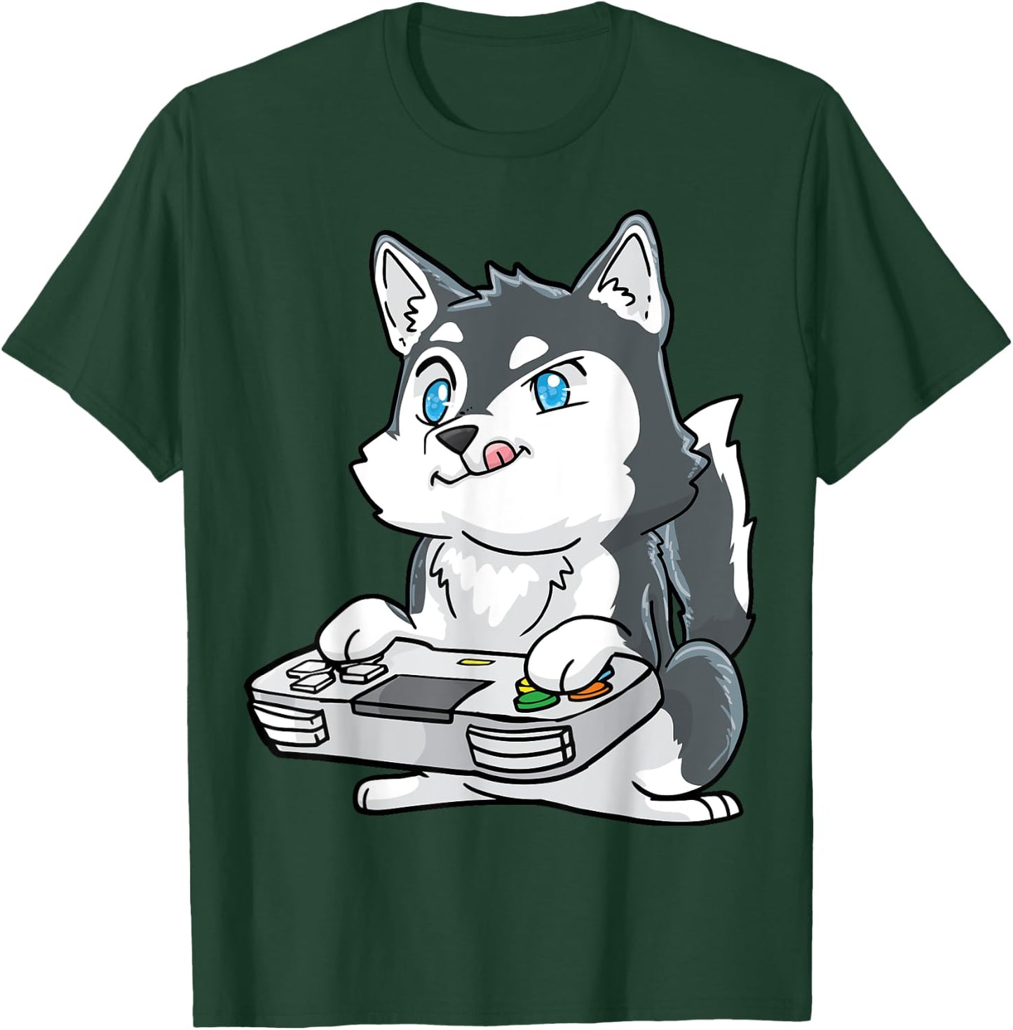 Siberian Husky Gaming Kawaii Gift Gamers and Dog Lovers T-Shirt - T-Shirt | Forest