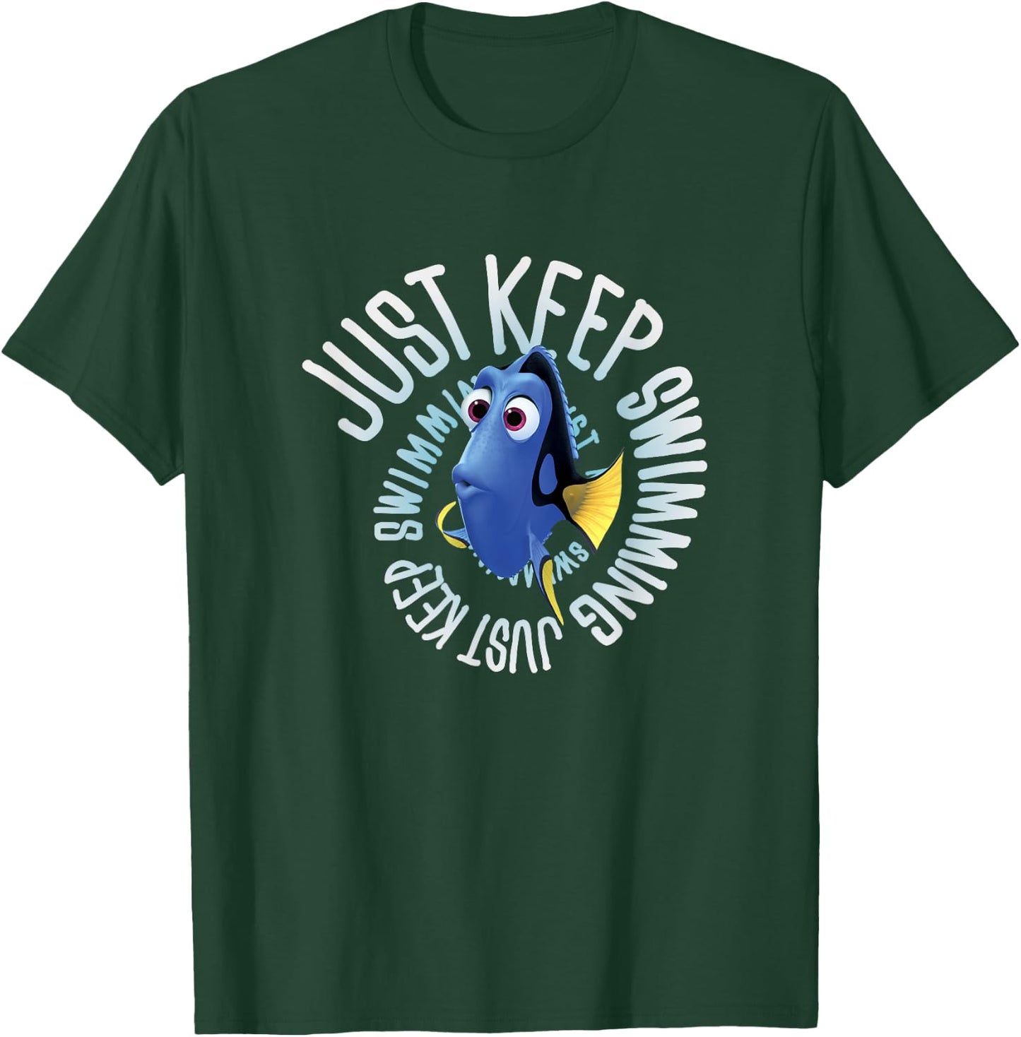 Disney Pixar Finding Dory Just Keep Swimming Big Chest Logo T-Shirt - T-Shirt | Forest
