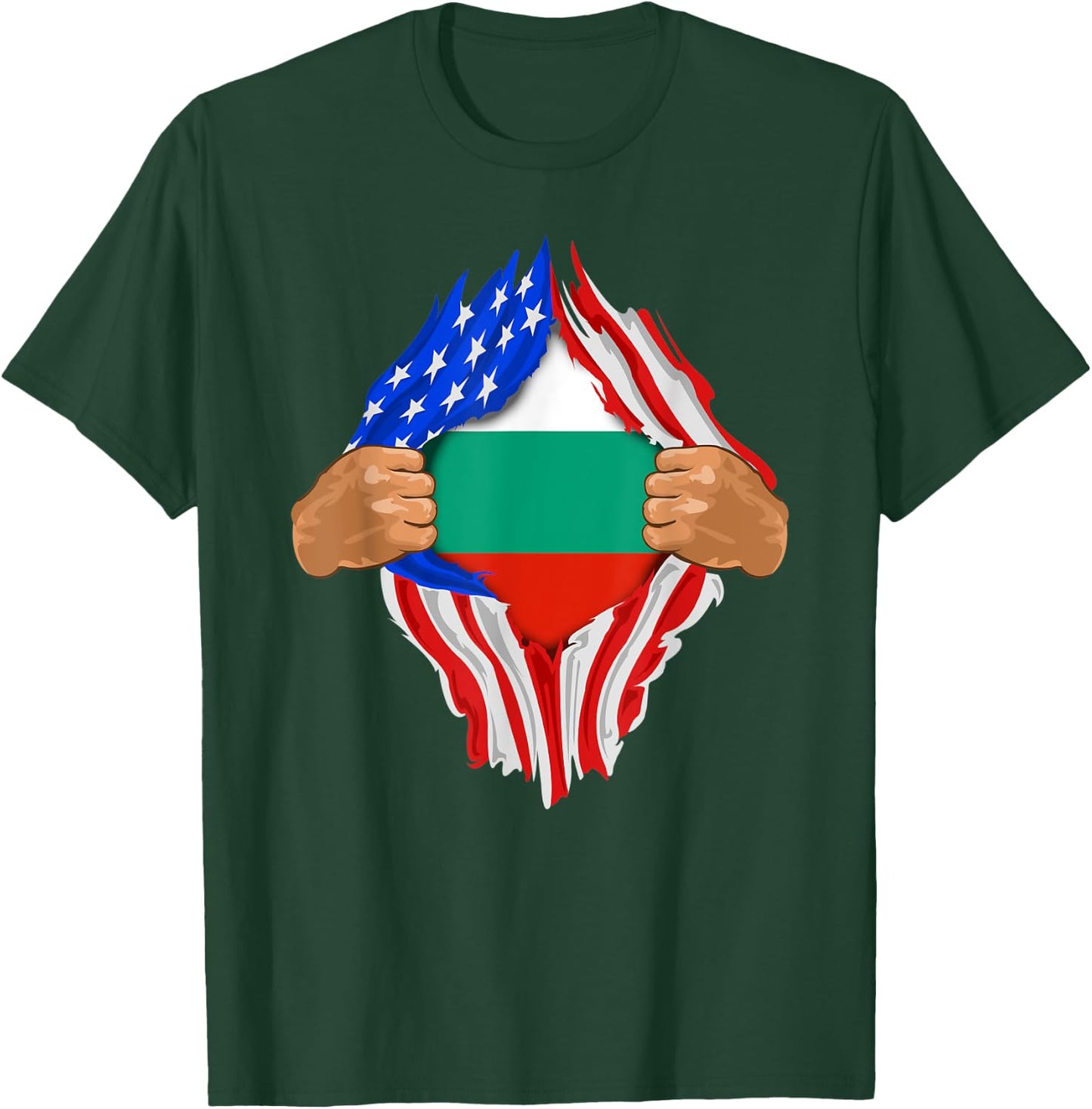 Bulgarian Blood Inside Me | Bulgaria Flag Gift T-Shirt - T-Shirt | Forest