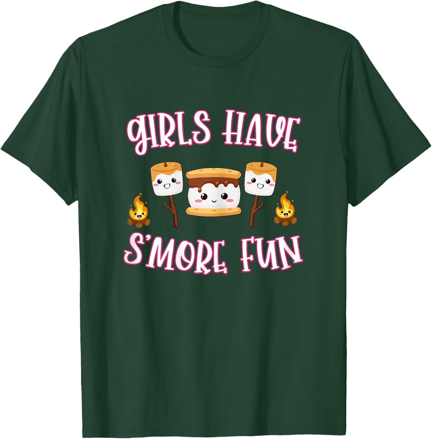 Funny Camping Smores Girls Have Smore Fun Cute Kawaii Smores T-Shirt - T-Shirt | Forest
