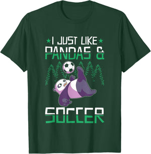 Panda Soccer I just love Pandas and Playing Soccer T-Shirt - T-Shirt | Forest