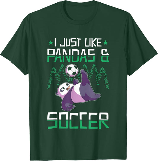 Panda Soccer I just love Pandas and Playing Soccer T-Shirt - T-Shirt | Forest
