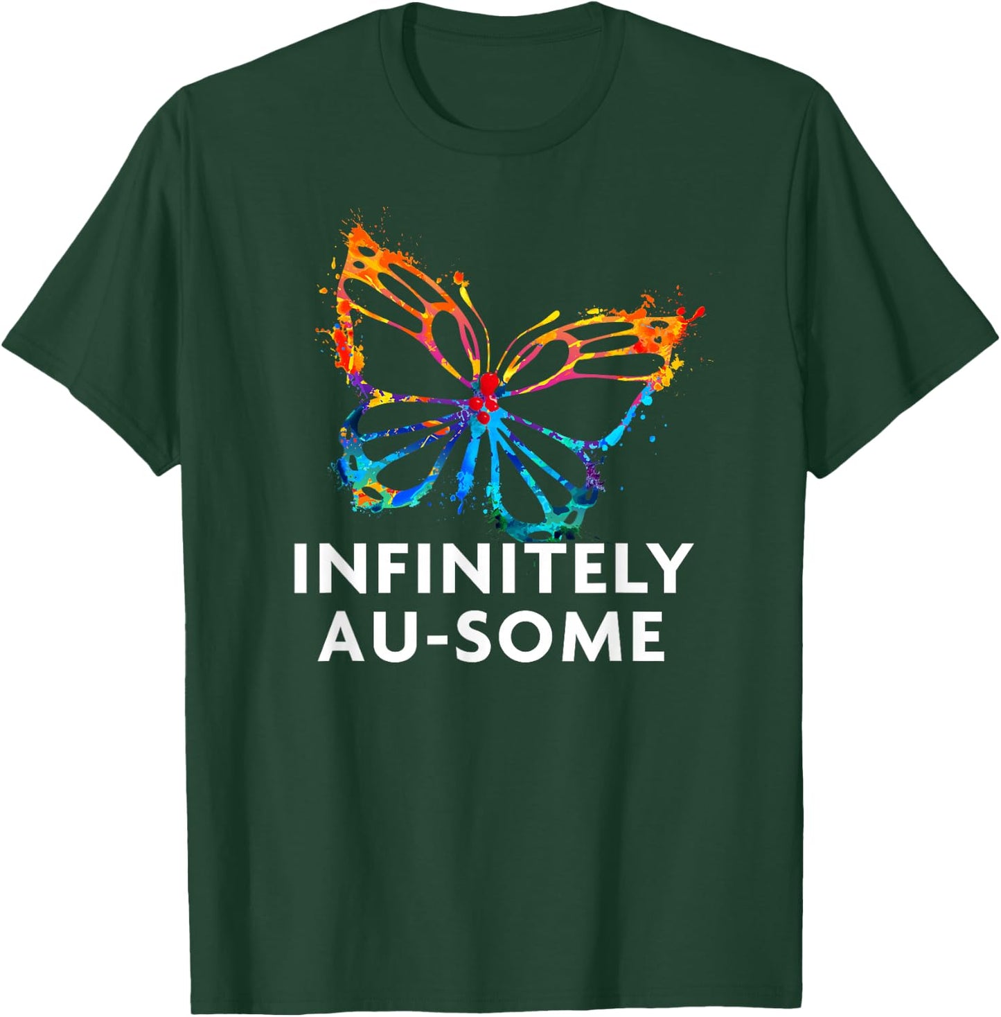 Red Instead Autism - Infinitely AU-SOME Butterfly T-Shirt - T-Shirt | Forest