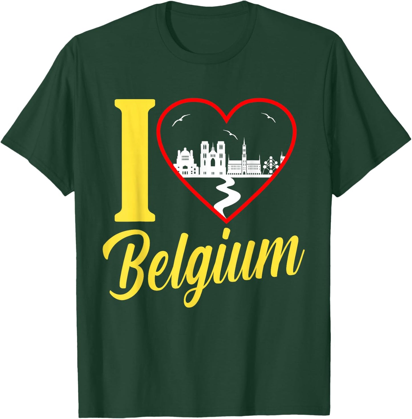 Funny Belgium Flag Shirt Roots From Usa Belgium T-Shirt - T-Shirt | Forest
