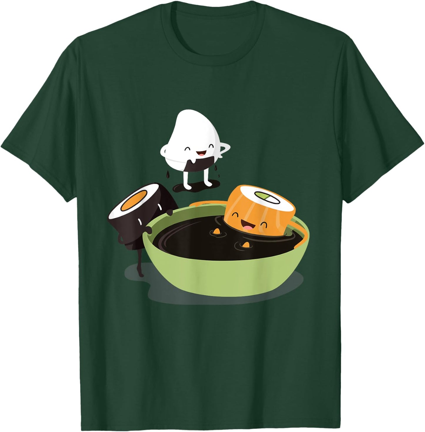 Japanese Food Funny Cute Kawaii Funny Cute Sushi Bath T-Shirt - T-Shirt | Forest