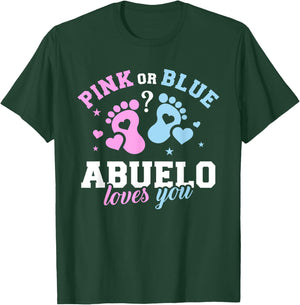 Gender Reveal Abuelo Grandpa T-Shirt - T-Shirt | Forest