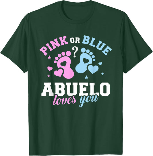 Gender Reveal Abuelo Grandpa T-Shirt - T-Shirt | Forest
