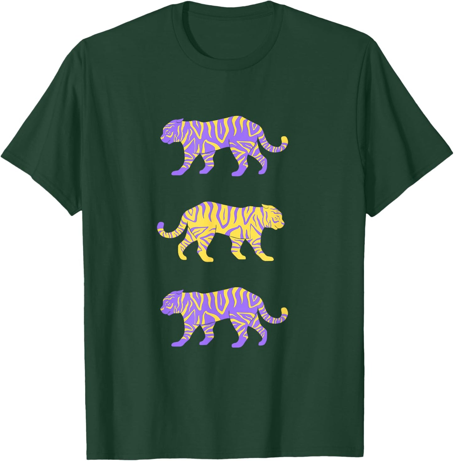 Baton Rouge Louisiana College Football Purple & Gold Tigers T-Shirt - T-Shirt | Forest