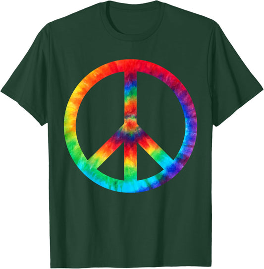 PEACE SIGN Tie Dye | Hippies Christmas s T-Shirt - T-Shirt | Forest