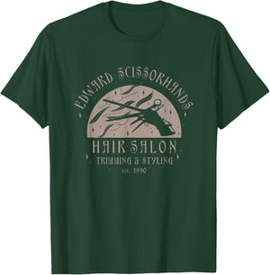 Edward Scissorhands Hair Salon Trimming & Styling Est.1990 T-Shirt - T-Shirt | Forest