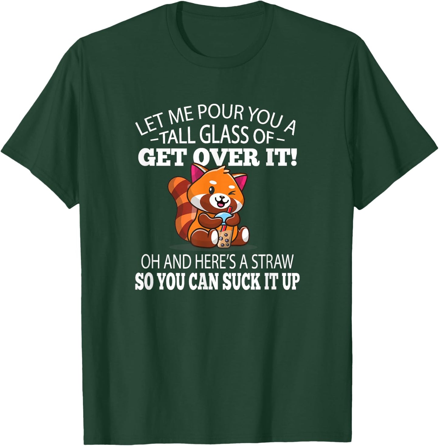Kids Boys Girls Cute Get Over It Red Panda Lover T-Shirt - T-Shirt | Forest