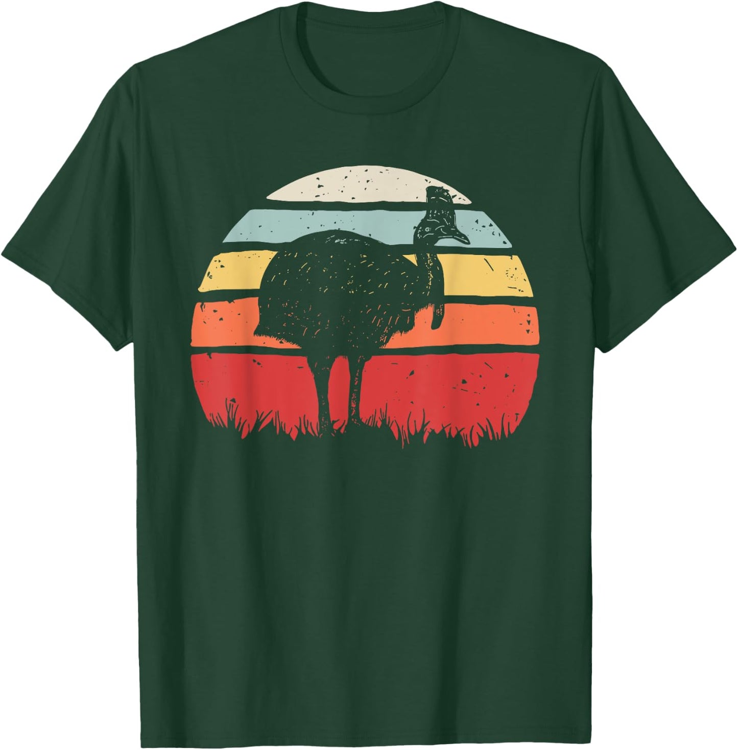Vintage Retro Cassowary Bird T-Shirt - T-Shirt | Forest