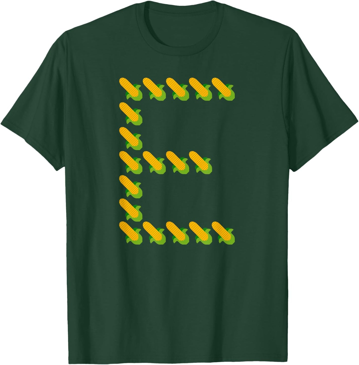Corn E - Ears of Corn In A Letter E Shape - Funny Corny Pun T-Shirt - T-Shirt | Forest