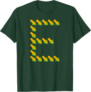 Corn E - Ears of Corn In A Letter E Shape - Funny Corny Pun T-Shirt - T-Shirt | Forest